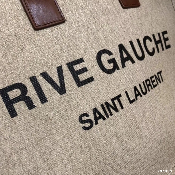 AND GAUCHE LEATHER IN TOTE LINEN YSL PRINTED RIVE BAG 0711